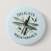 Delicate doorzettingsvermogen - artistieke libel ronde button 7,6 cm (Voorkant)