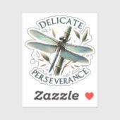 Delicate doorzettingsvermogen - artistieke libel sticker (Vel)