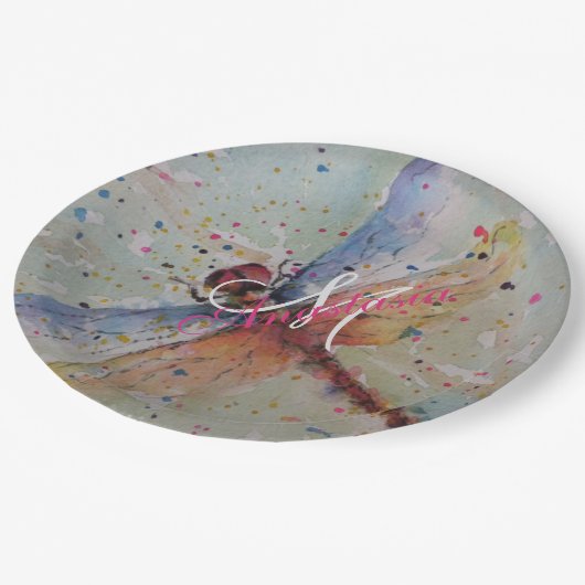 DELICATE DRAGON FLY MONOGRAM PARTIJ PAPIEREN BORDJE (Gekanteld)