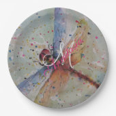 DELICATE DRAGON FLY MONOGRAM PARTIJ PAPIEREN BORDJE (Voorkant)