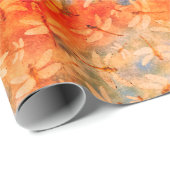 Delicate Dragonflies Oranje Waterverf Cadeaupapier (Rol Hoek)