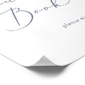 Delicate Dusty Blue Calligraphy Gastenboek teken Poster (Hoek)