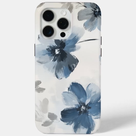 Delicate Dusty Blue Floral Art 🌸 Case-Mate iPhone Case (Achterkant)