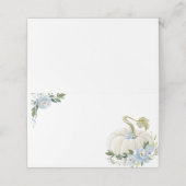 Delicate Dusty Blue Floral Pumpkin Boy Baby shower Plaatskaartje (Buitenkant ongevouwen)