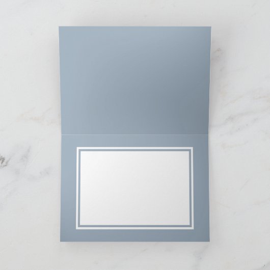 Delicate Dusty Blue Leaves Monogram Trouwfoto (Binnen)