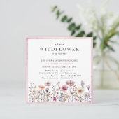 Delicate Dusty Pink Wildflower Baby shower Invitat Kaart (Staand voorkant)