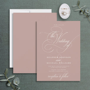 Delicate Dusty Roos Modern Calligrafie Klassiek Kaart