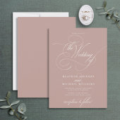 Delicate Dusty Roos Modern Calligrafie Klassiek Kaart