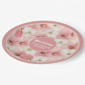 Delicate dusty rose and gold floral paper plates papieren bordje (Gekanteld)