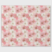 Delicate dusty rose and gold floral paper wrap cadeaupapier (Vlak)