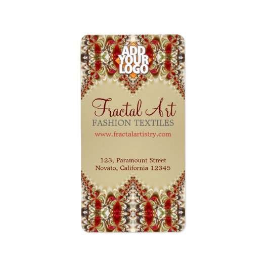 Delicate Earthy Fractal Artistry Adresetiketten Etiket (Voorkant)