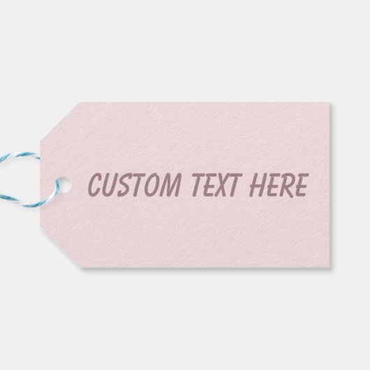 Delicate effen kleur effen blushing roze cadeaulabel (Achterkant Horizontaal)