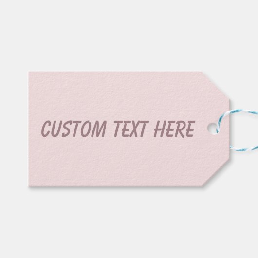 Delicate effen kleur effen blushing roze cadeaulabel (Voorkant (Horizontaal))