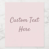 Delicate effen kleur effen blushing roze wijn etiket (Enkel label)