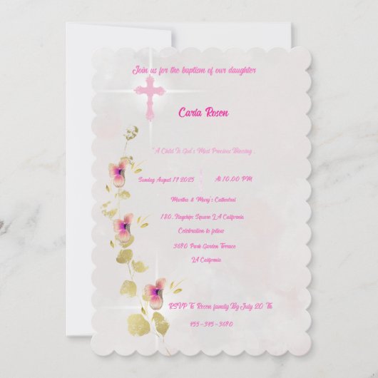 Delicate Elegance acryl doop uitnodiging (Voorkant)