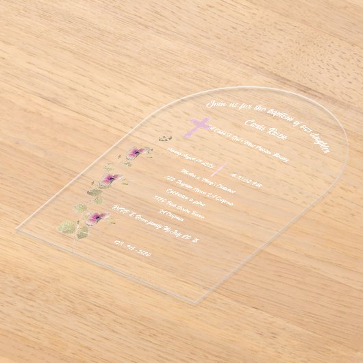 Delicate Elegance acryl doop uitnodiging tempel (Laagn)