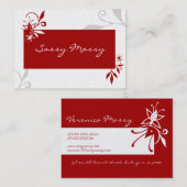 Delicate Elegance in Red Chubby-Visitekaartjes Visitekaartje (Voorkant / Achterkant)