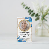 Delicate Elegant Blush Memorial Prayer-fotokaart Visitekaartje (Staand voorkant)