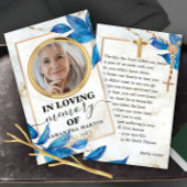 Delicate Elegant Blush Memorial Prayer-fotokaart Visitekaartje