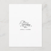 Delicate Elegant Huwelijk Zwart & Wit Details Informatiekaartje (Achterkant)