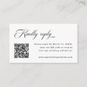 Delicate Elegant Huwelijk Zwart-wit RSVP Informatiekaartje (Voorkant)