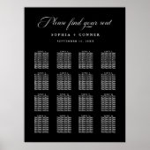 Delicate Elegant Huwelijk Zwart Zitting Grafiek Poster (Voorkant)