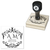 Delicate Elegant Monogram Rubber Stamp Rubberstempel (Gestempeld)