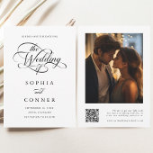 Delicate Elegant Script Trouwfoto QR-code Save The Date