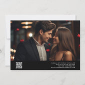 Delicate Elegant Script Trouwfoto Zwart Save The Date (Achterkant)