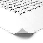 Delicate Elegant Script Trouwstoel Grafiek Poster (Hoek)