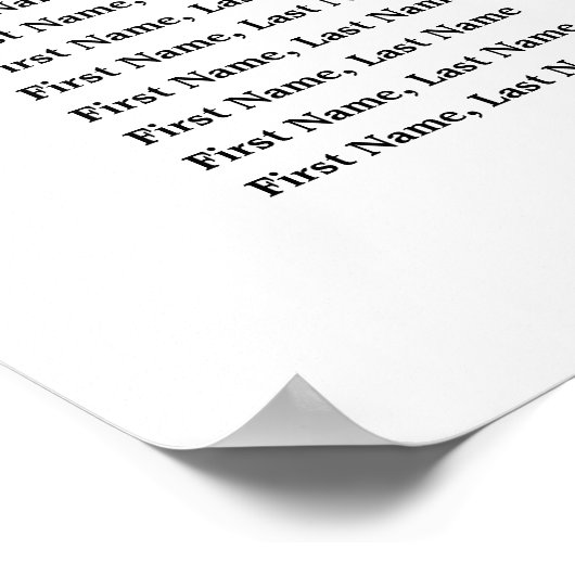 Delicate Elegant Script Trouwstoel Grafiek Poster (Hoek)