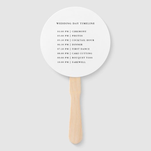 Delicate Elegant Script Trouwtijdlijn Handwaaier (Achterkant)