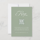 Delicate Elegant Script Wedding Sage Green RSVP Kaartje (Voorkant)