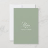 Delicate Elegant Script Wedding Sage Green RSVP Kaartje (Achterkant)