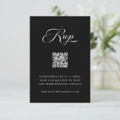 Delicate Elegant Script Wedding Zwart RSVP Kaartje (Staand voorkant)
