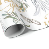 Delicate elegant waterverf floral Wedding Cadeaupapier (Rol Hoek)