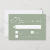 Delicate Elegant Wedding Sage Groen RSVP Kaartje (Voorkant)