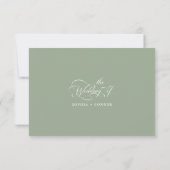 Delicate Elegant Wedding Sage Groen RSVP Kaartje (Achterkant)