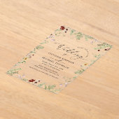Delicate Elegant Wildflowers Wedding Acryl Uitnodigingen (Laagn)