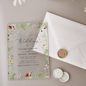 Delicate Elegant Wildflowers Wedding Acryl Uitnodigingen