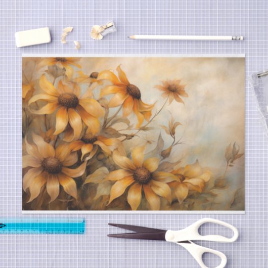 Delicate, Elegante BlackEyed Susan Bloemen Decoupa Tissuepapier (Craft)