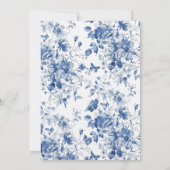 Delicate elegante huwelijksuitnodiging in blauwe k kaart (Achterkant)