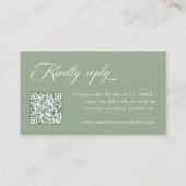 Delicate Elegante Trouw-Saliegroen RSVP Informatiekaartje (Voorkant)