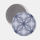 Delicate elegantie blauwe en witte magneet (Voorkant / Achterkant)