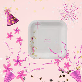 Delicate elegantie bloemendoop papier borden papieren bordje