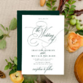 Delicate Emerald Green Modern Calligraphy Classic Kaart