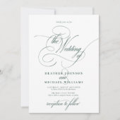 Delicate Emerald Green Modern Calligraphy Classic Kaart (Voorkant)