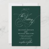 Delicate Emerald Green Modern Calligraphy Classic Kaart (Voorkant)