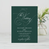 Delicate Emerald Green Modern Calligraphy Classic Kaart (Staand voorkant)