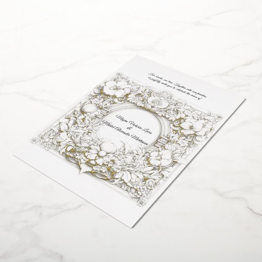 Delicate en weelderige Acanthus, bruiloft Folie Uitnodiging (Gedraaid)